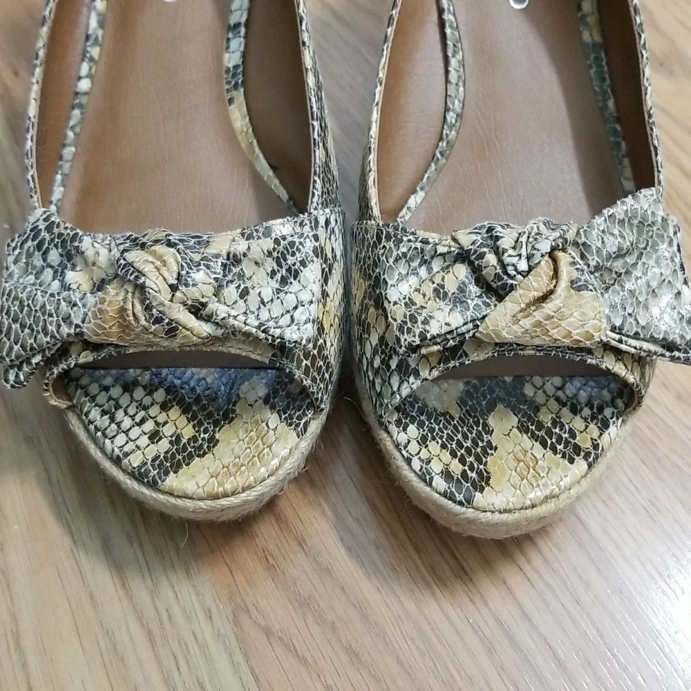 Franco Sarto Camino Espadrilles Snakeskin Heels
