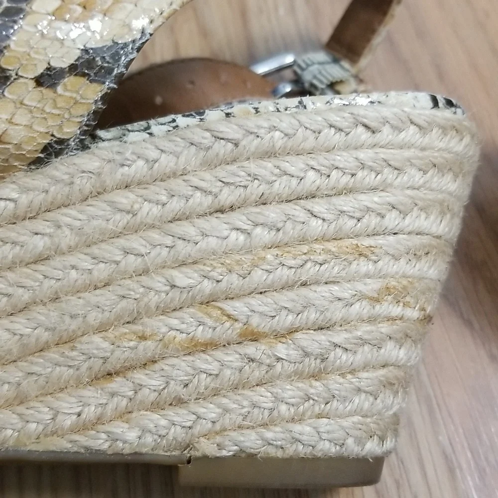 Franco Sarto Camino Espadrilles Snakeskin Heels