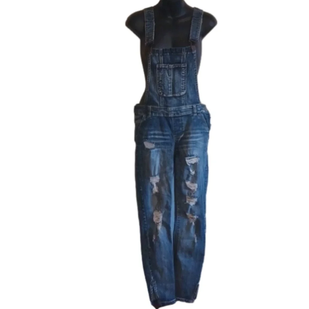 DISTRESSED overalls by Dollhouse. Size 7 .Great for Spring!