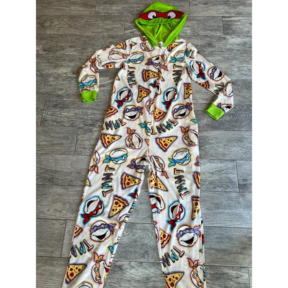 Teenage Mutant Ninja Turtles Pajama Union Suit Hooded Medium‎ 8 10 costume TMNT