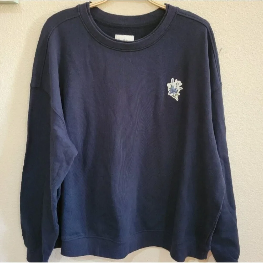 Goodfellow & Co Dark Blue Crewneck Sweatshirt Mens Small Oversized Unisex