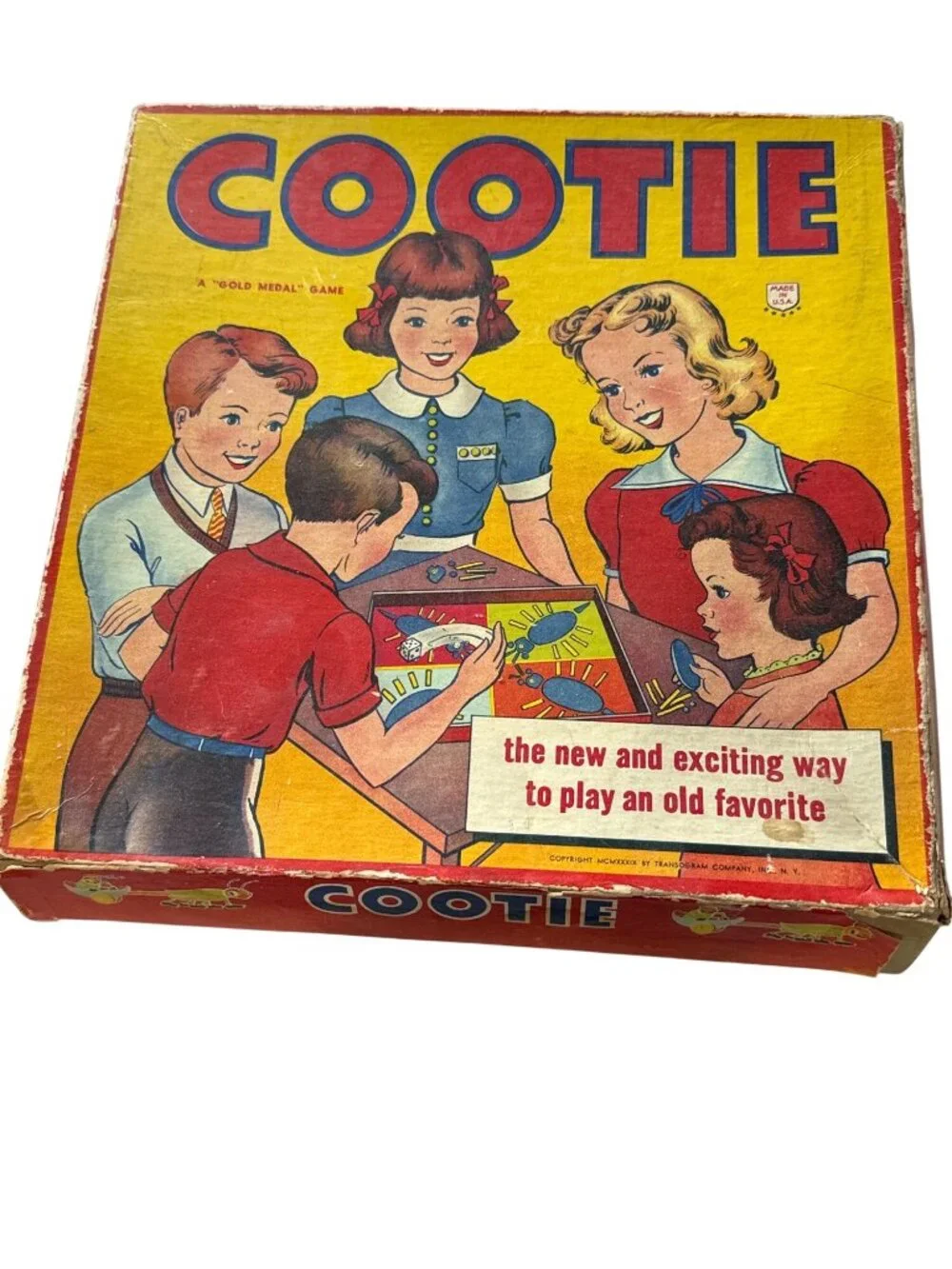 Vintage 1949 Transogram Cootie Board Game Complete Set Retro Family Fun