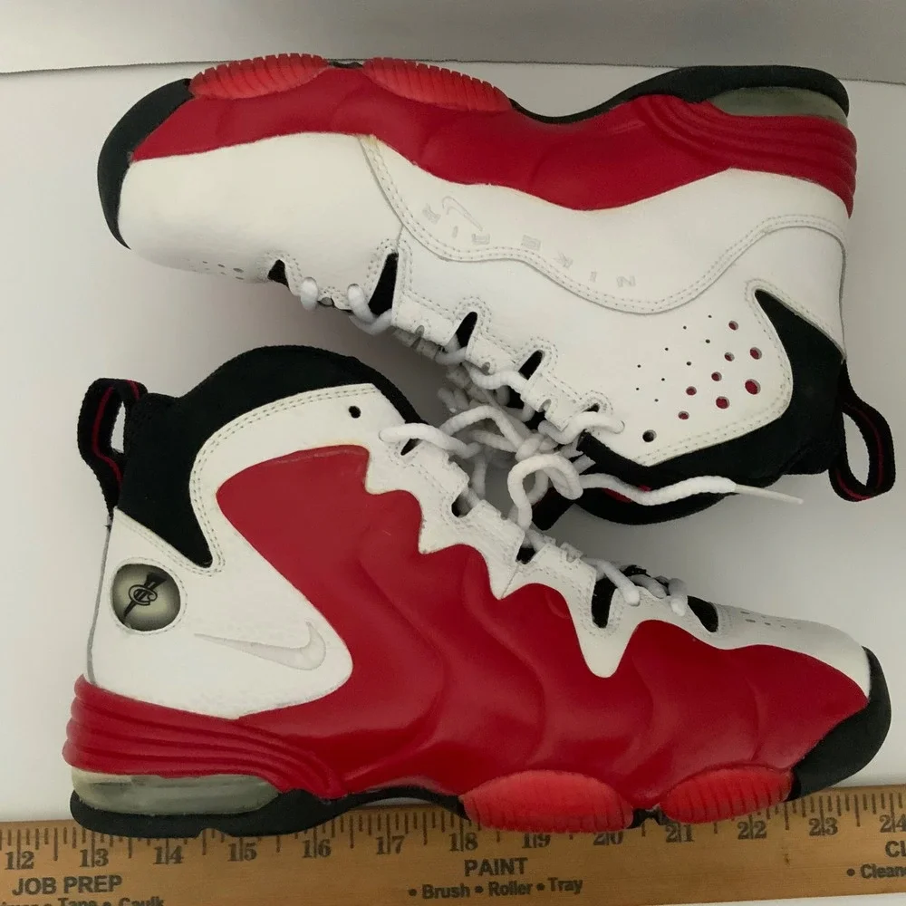 Nike Air Penny III 3 LE GS White Varsity Red Black 344977-101 Mens 4.5Y Sneakers