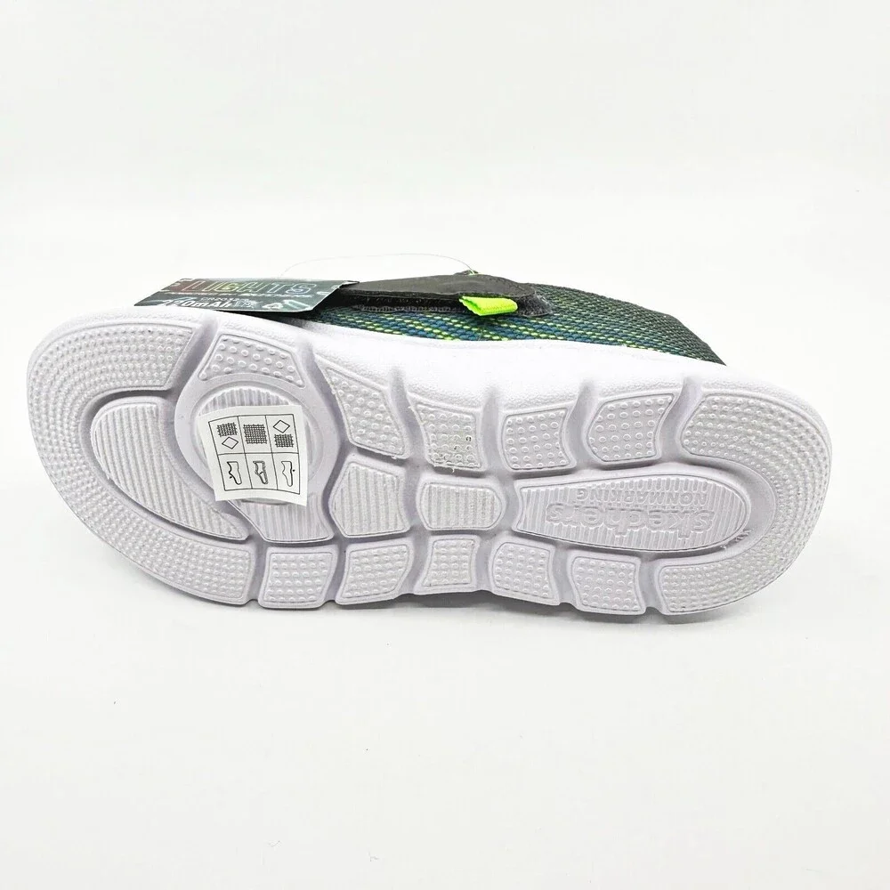 Skechers S Lights Comfy Flex 2.0 Mazlo Charcoal Lime Toddlers Boys Size 10