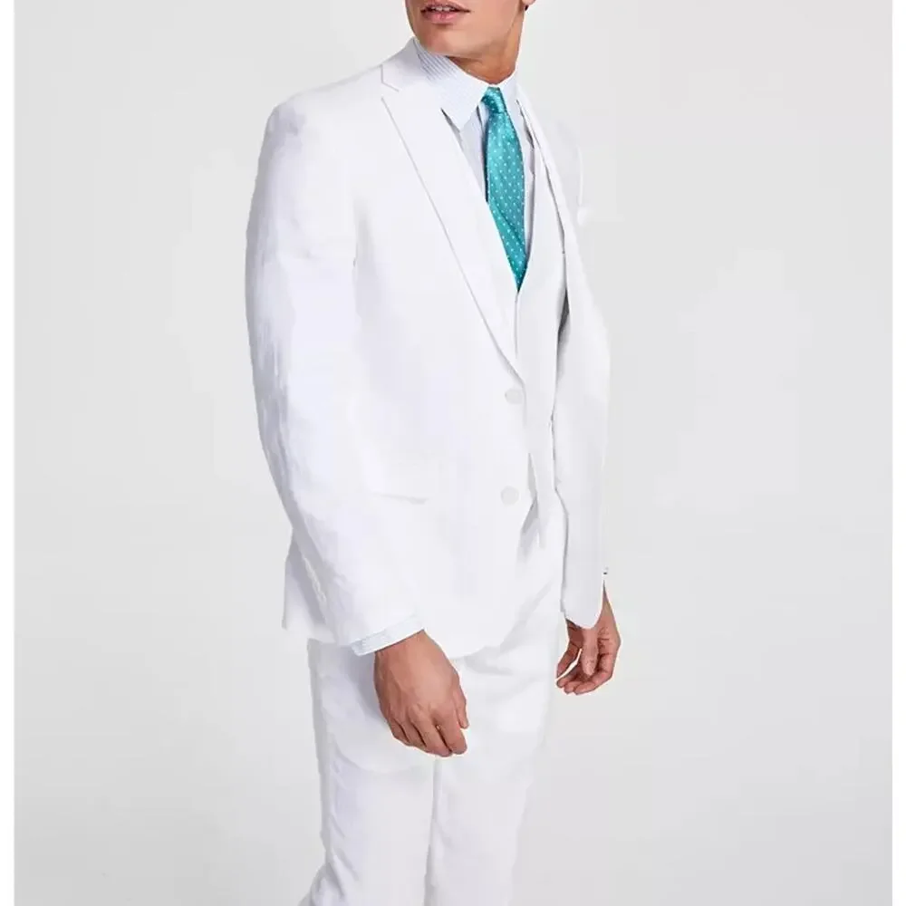 Bar III Men's White Linen Summer Casual Slim-Fit Formal Suit Jacket Size 42L