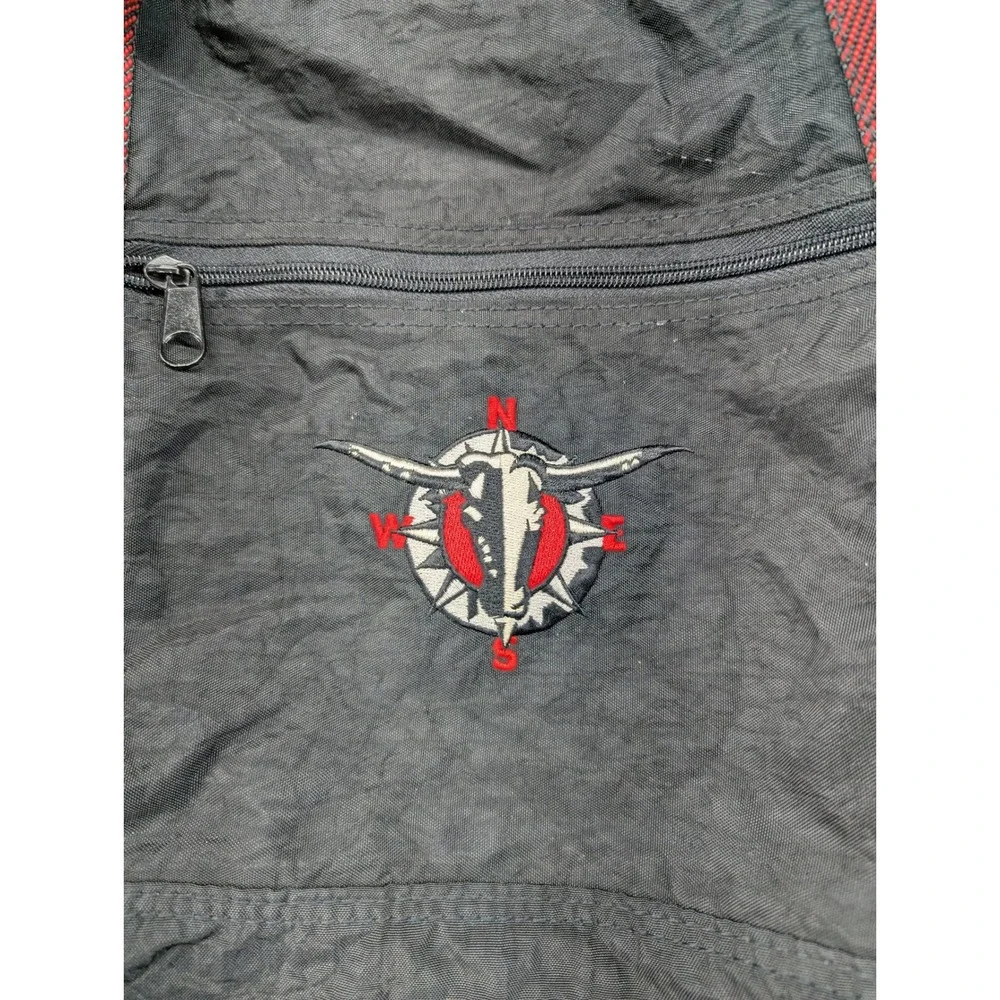 Black Duffel Bag with Red Straps Compass Bull Skull Logo Travel‎ Gym Carry-on