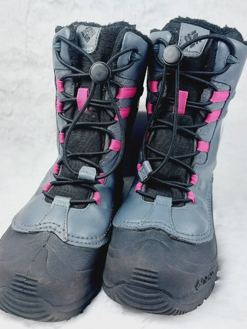 Columbia Girl's Graphite Pink Bugaboot Celsius Fur Ankle Winter Snow Boot Size 5