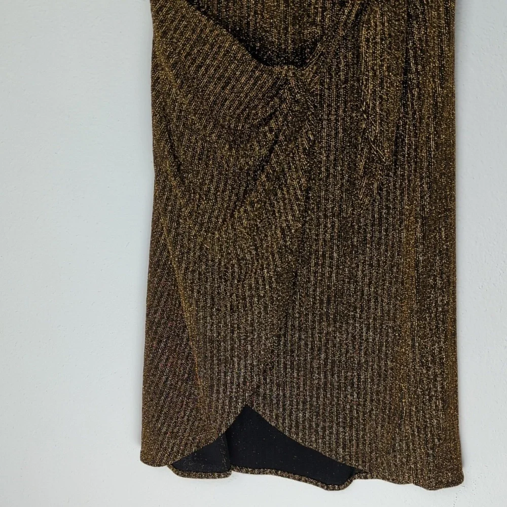 Show Me Your Mumu Anjolie Wrap Skirt Women's XS Gold Black Skirt Sparkle 5