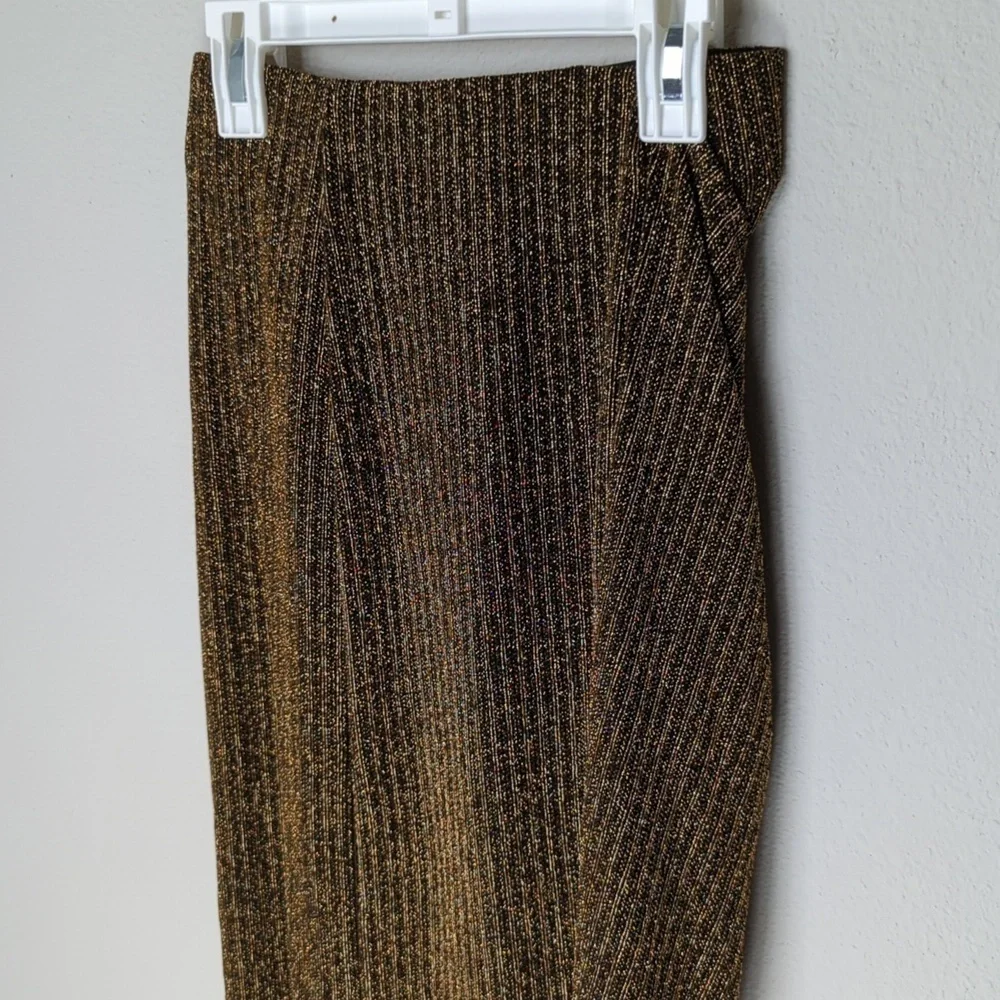 Show Me Your Mumu Anjolie Wrap Skirt Women's XS Gold Black Skirt Sparkle 5