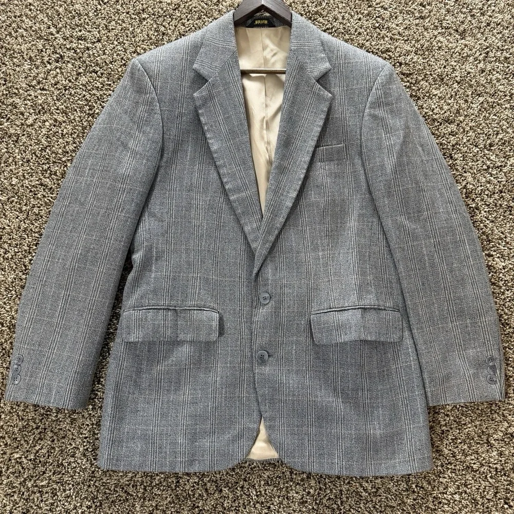 Vintage Haggar Gallery Gray Tweed‎ Blazer Sport Coat 40R Old Money Ivy USA Made