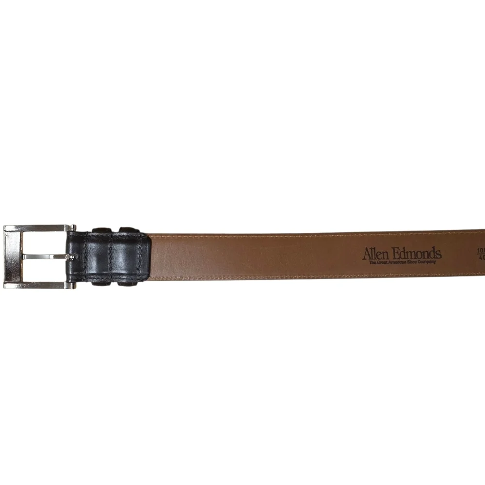 Allen Edmonds Wide Basic Dress Belt Dark Brown Calfskin USA 39507 Size 100/40