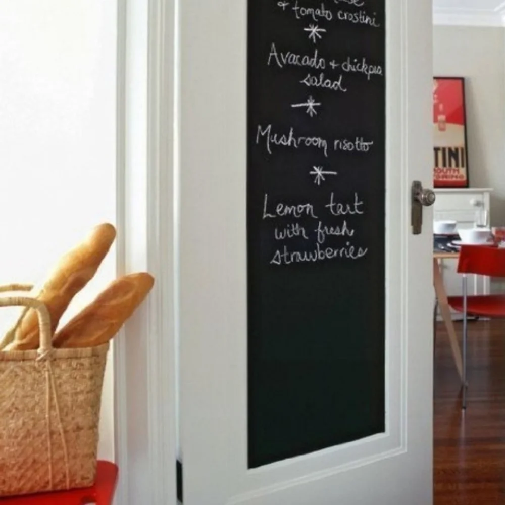 2 ROLLS * Blackboard Vinyl Peel & Stick Adhesive Chalkboard Wall Sticker 5 Chalk