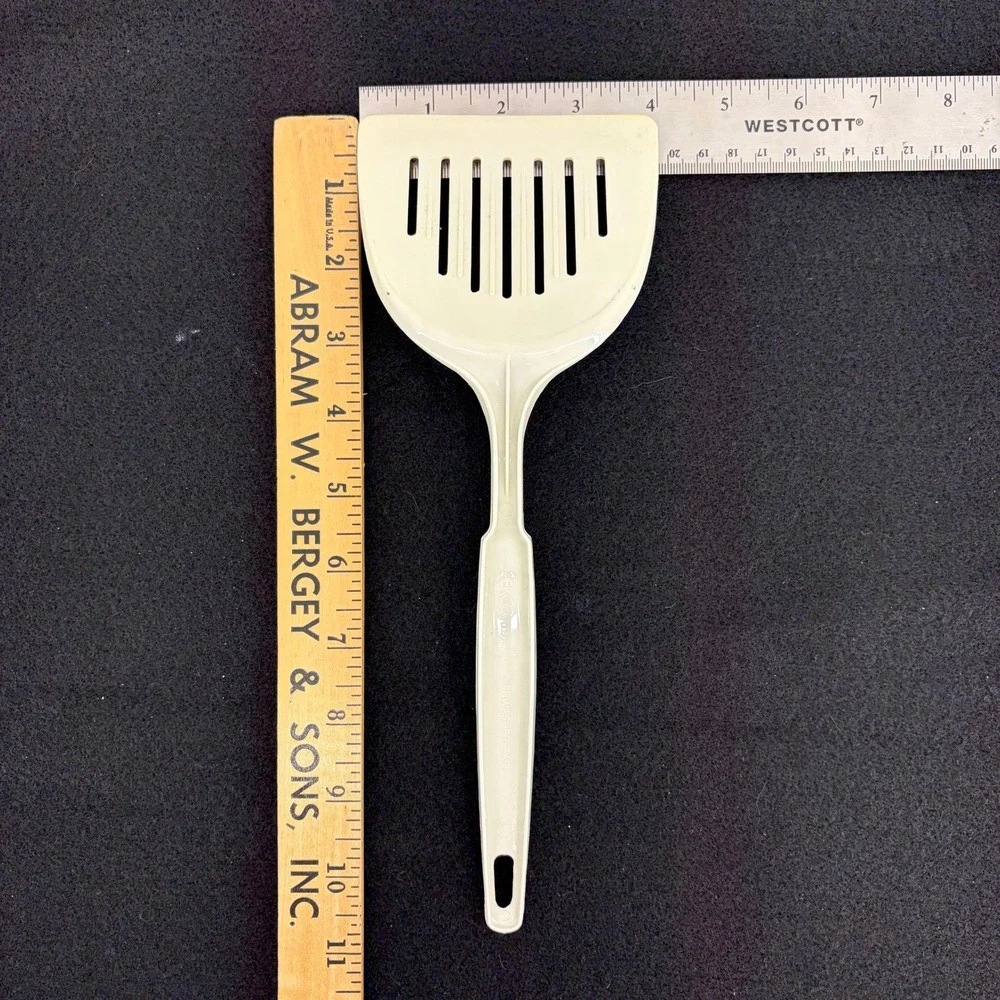 VTG‎ Nylon EKCO USA 7 Slotted Spatula Turner Kitchen Utensil White 4in Wide