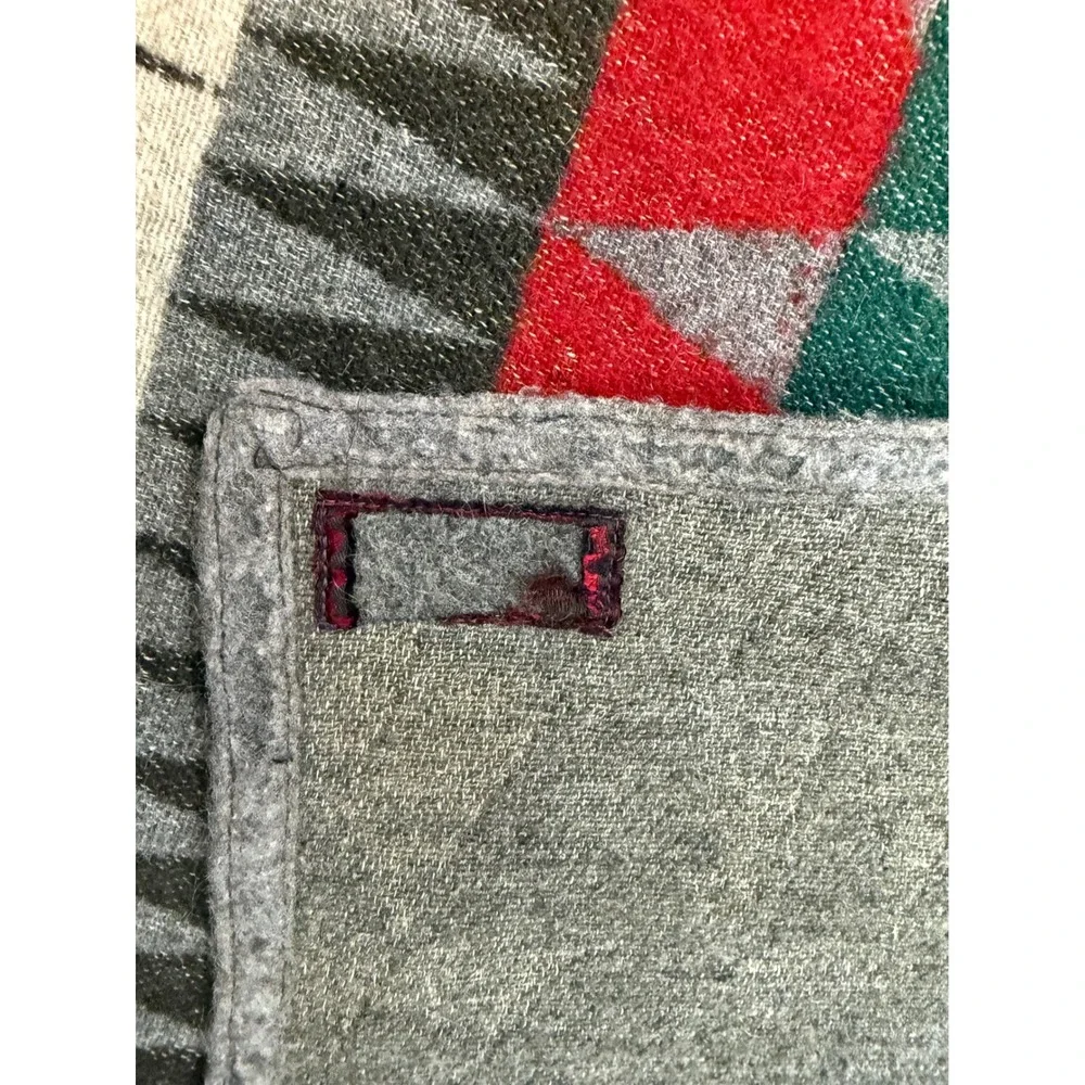 Vintage 15- 20s Cayuse Southwestern Aztec Geometric Wool Blanket 54x65‎ Throw