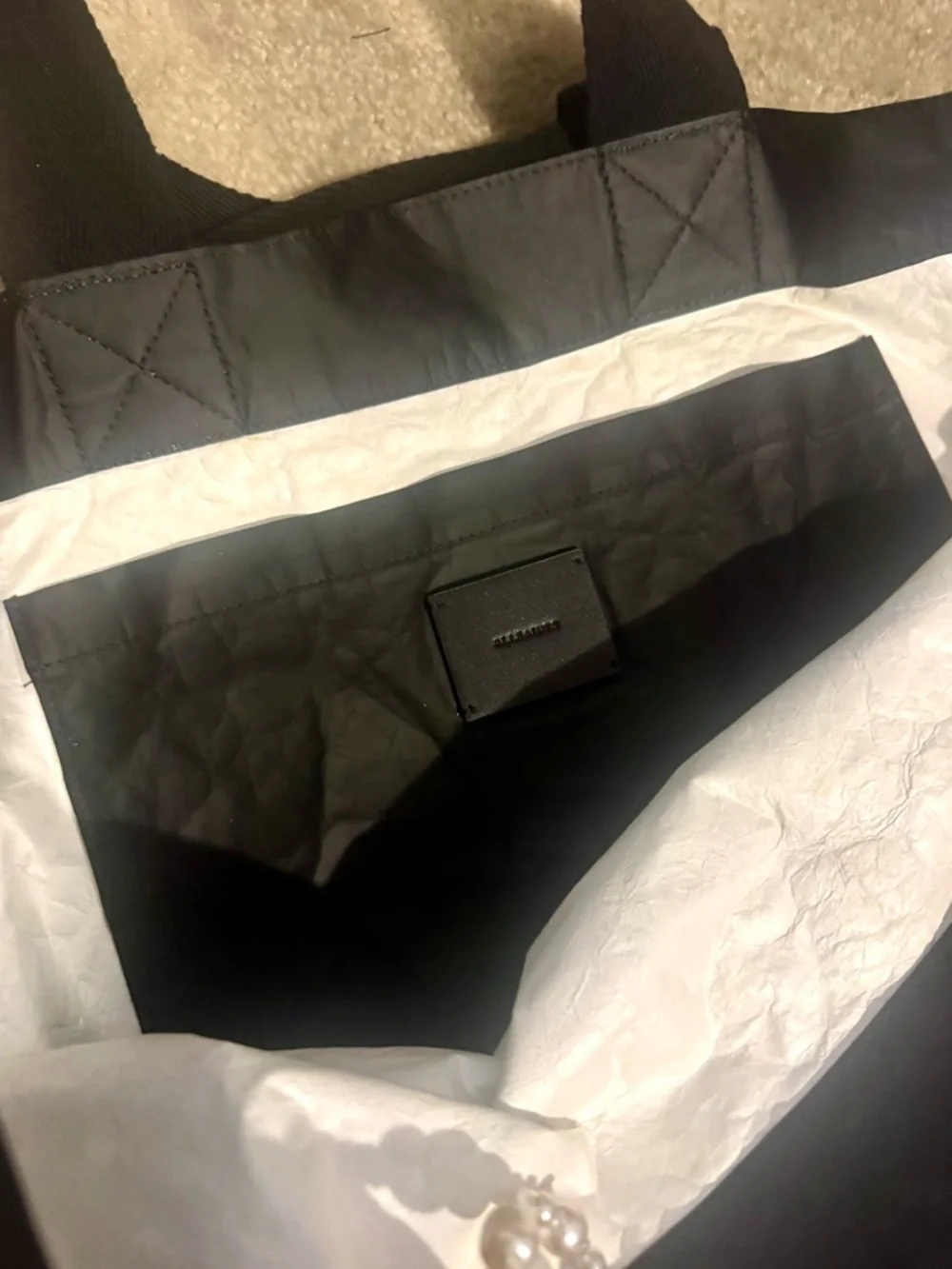 All Saints black duffel