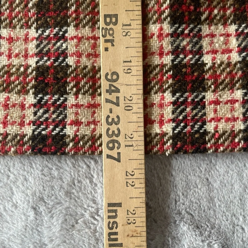 Pendelton Plaid Wool mini Skirt - Red and Brown size 14