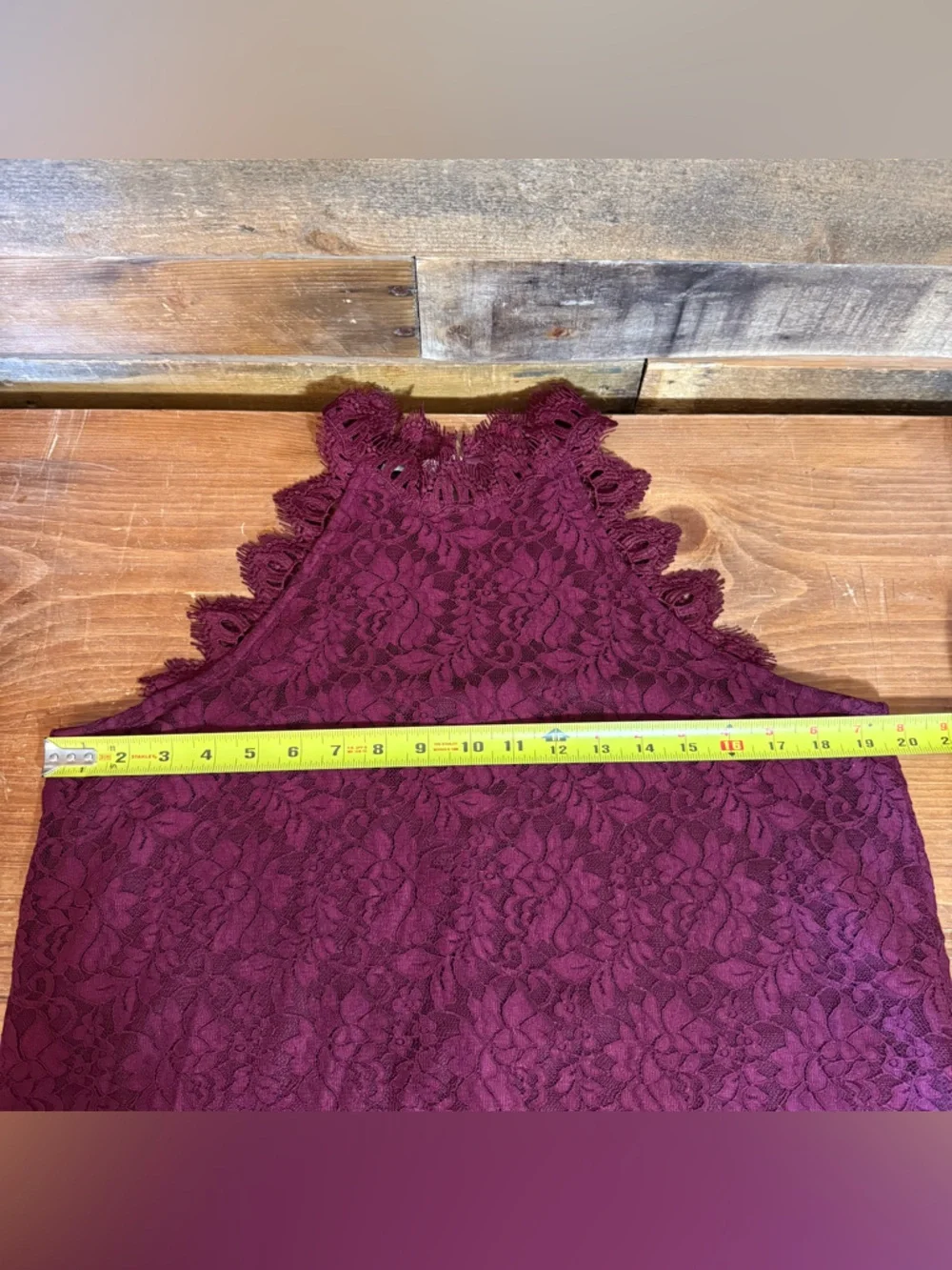 Women’s Burgundy Lace High Neck Blouse Maurice’s Size M