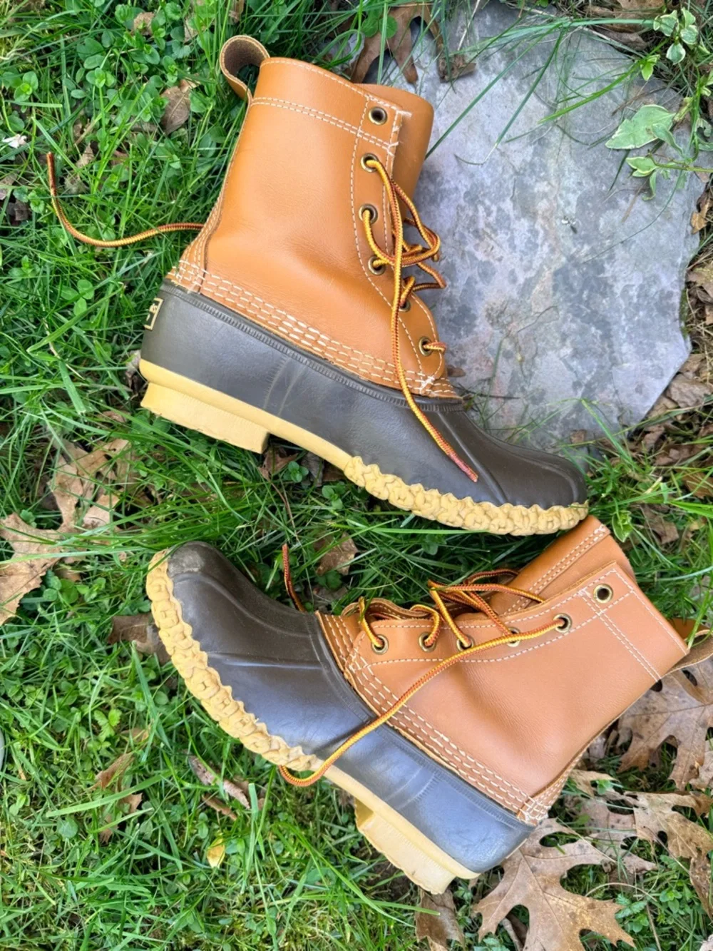 Classic LL BEAN BOOTS in Brown and Dark Brown - SZ. 6 M EUC VINTAGE