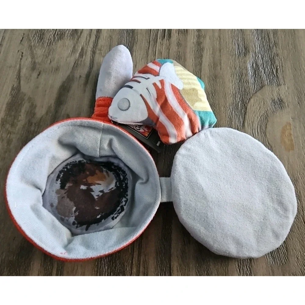 Bark Box S-M Garbage! Gourmet Skillet Plush Dog Toy Multi-Part Crinkle Squeaker