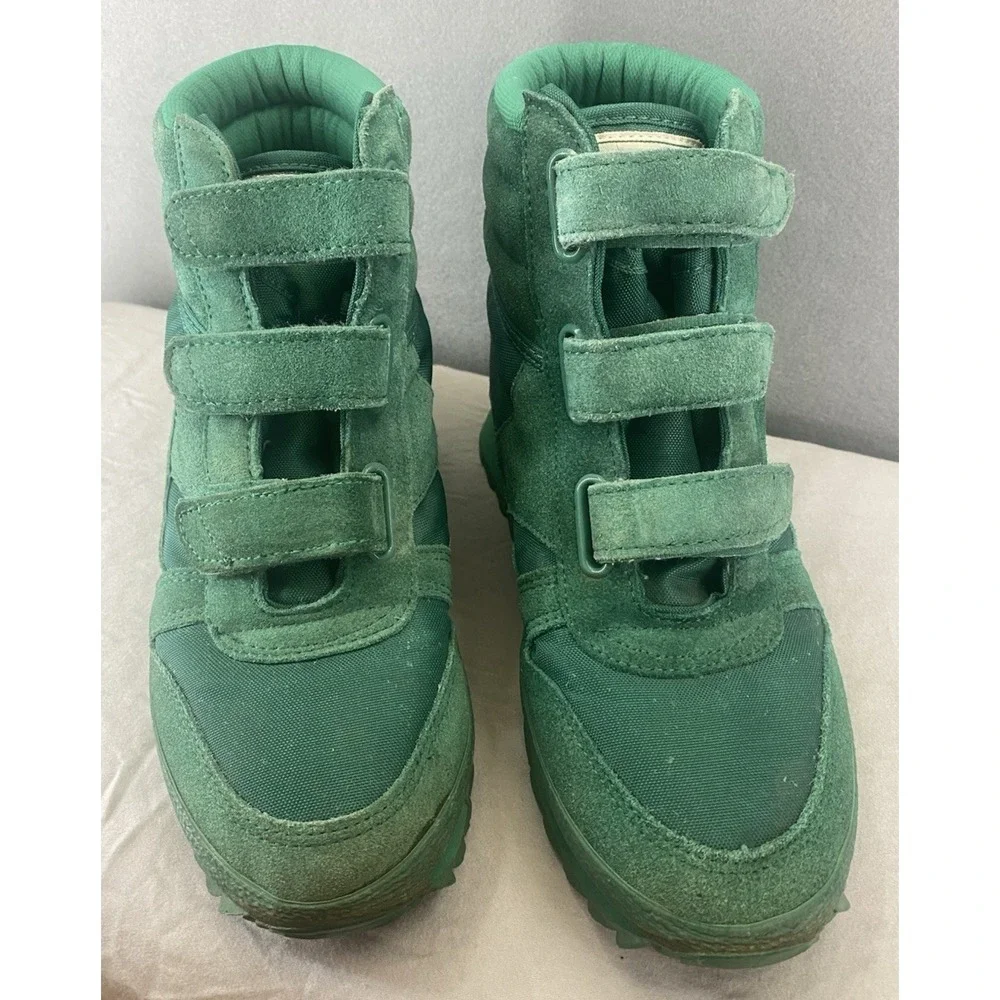 One Sport  Women Size 9 Ankle Boots Retro Green Suede Hook&Loop‎ Insulated EUC