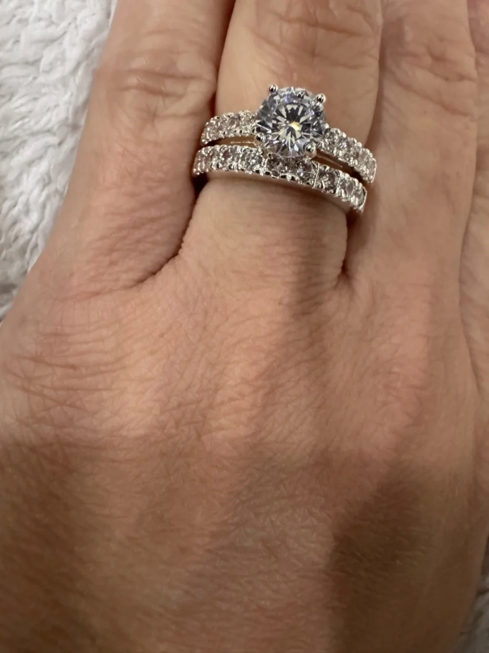 Charter Club Cubic Zirconia Engagement two ring set