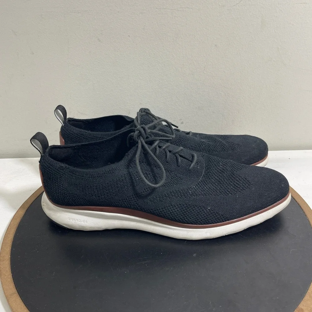 Cole Haan Original Grand Knit Oxford Men 11.5M Black Knit‎ Casual Shoes Casual