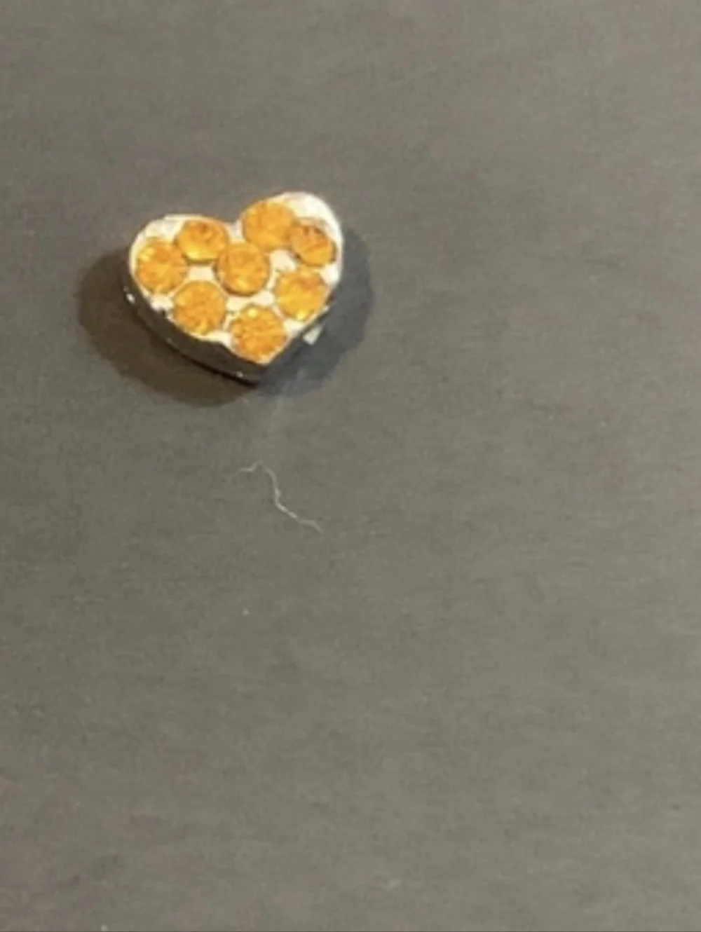 November Topaz Birthstone Rhinestone Heart Floating Locket Charm