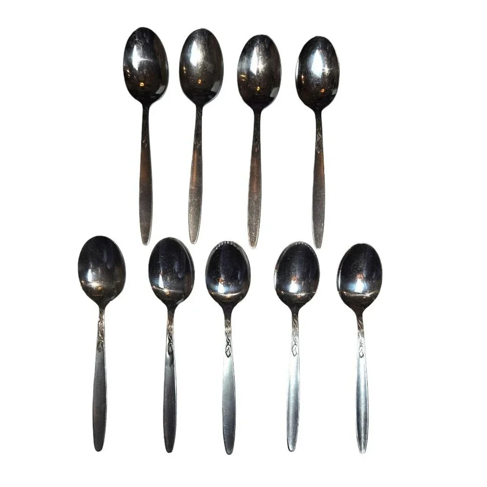 Amefa‎ Holland Tulip Time Mid Century Stainless Steel 39pc. Partial Flatware Set