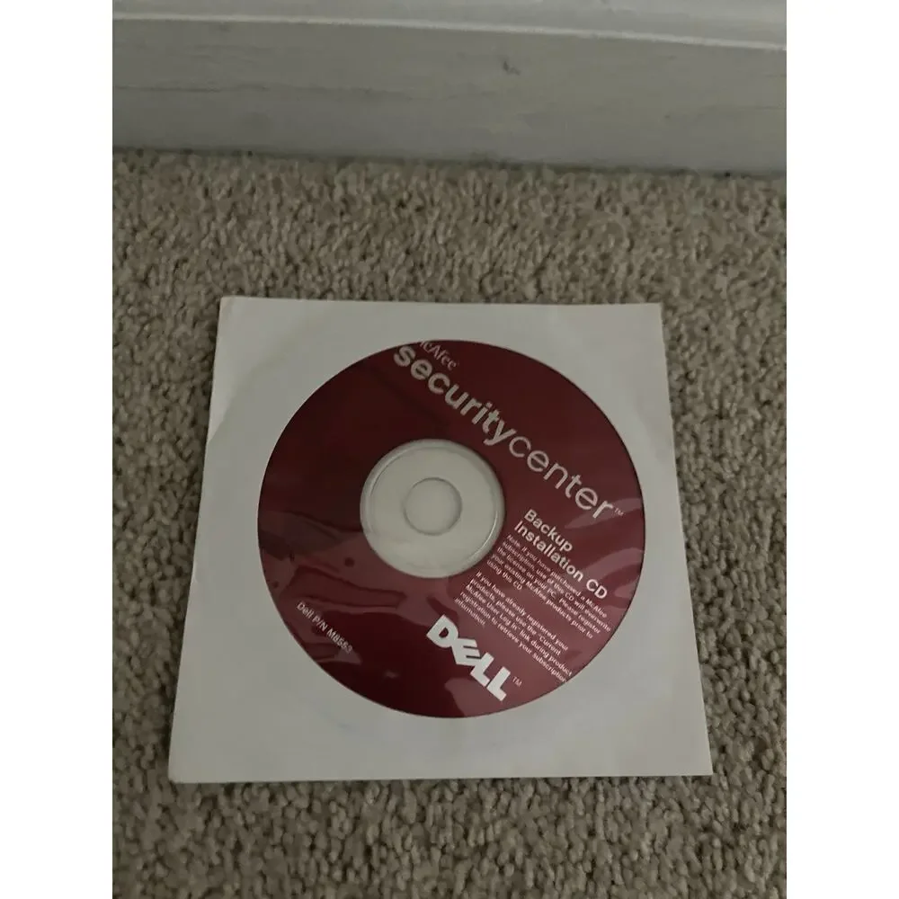 VNT Dell SecurityCenter Backup Installation CD ROM OEM DP/N 0TC400 Recovery Disc