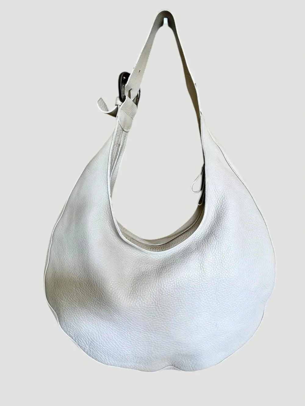 Donald J. Pliner Women’s Leather Pebbled Hobo Shoulder Bag in White