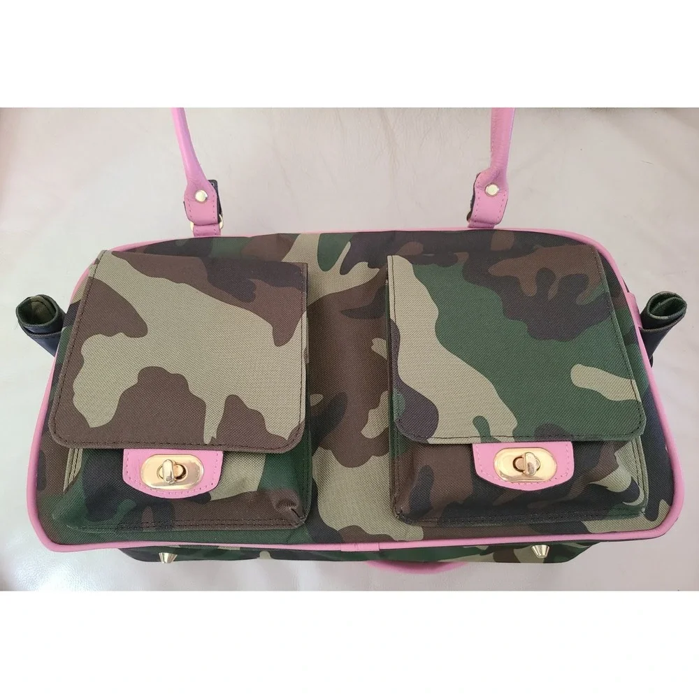 Petote Marlee Camo with Pink Stripe Pet Bag Purse Brand New W Tags