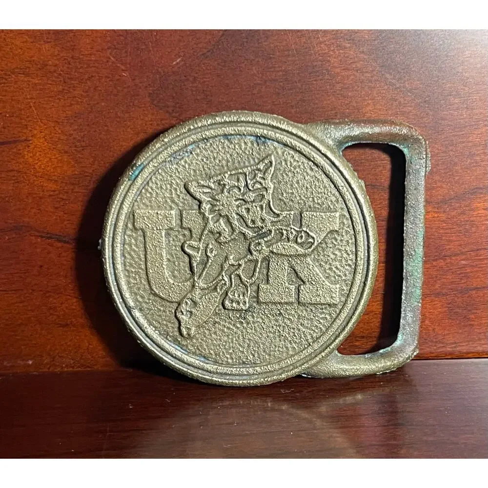 University Of Kentucky UK Wildcats Brass Belt Buckle Back Woods Buckle Co USA