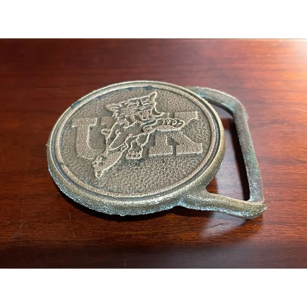 University Of Kentucky UK Wildcats Brass Belt Buckle Back Woods Buckle Co USA
