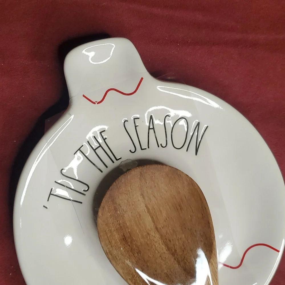 Rae Dunn‎ Wooden Spoon and Ceramic Holder Set