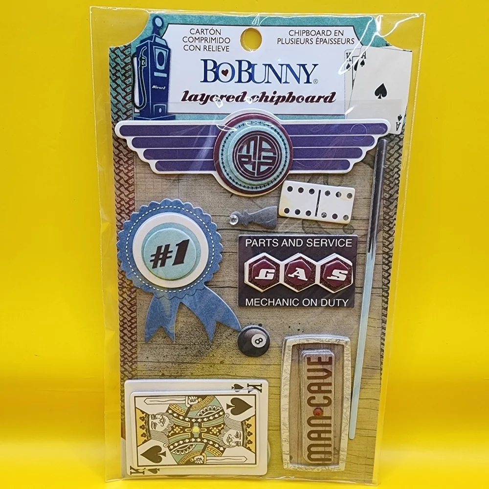 Bo Bunny Wild Card Layered Chipboard 9 pc Scrapbook Crafts BoBunny