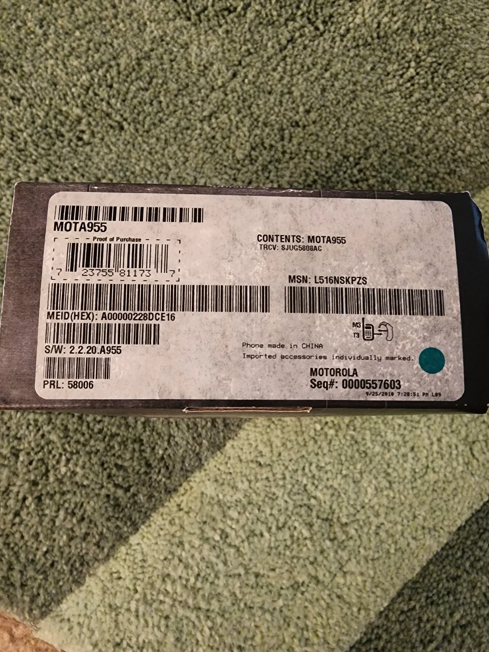 Motorola touchscreen smartphone