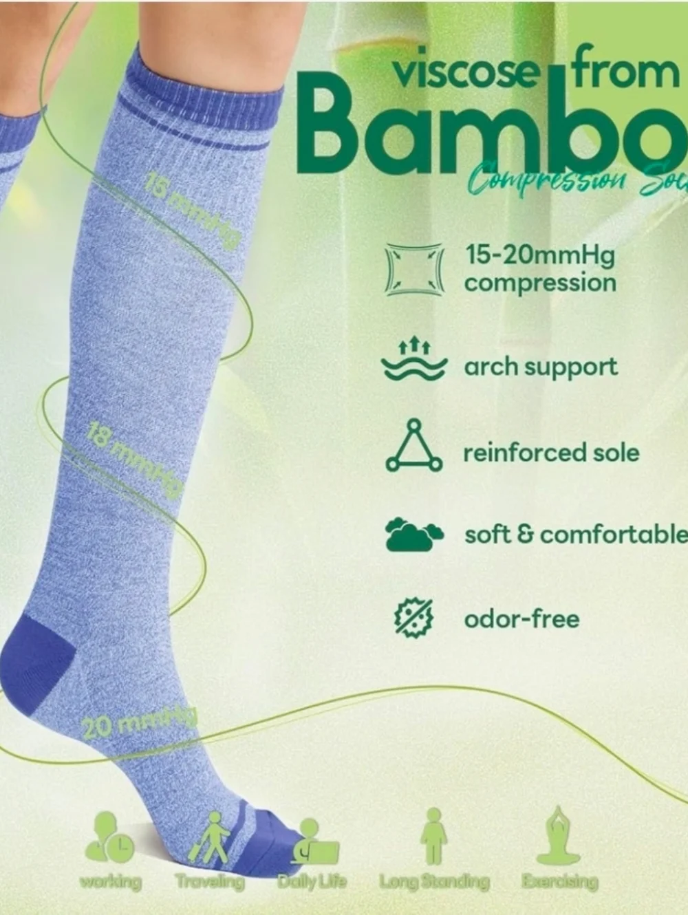 Iambamboo compression socks
