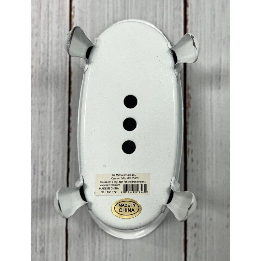 White Bathtub Enamelware Soap or Scrubby Sponge Holder 5.5 Inches‎ Farmhouse