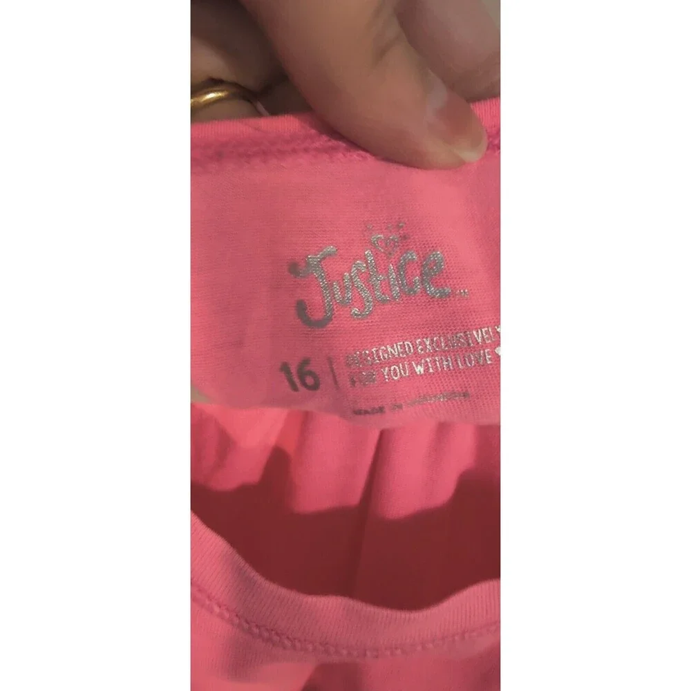 Justice Girls Pink Soft Long Sleeve Shirt Knit Size 16