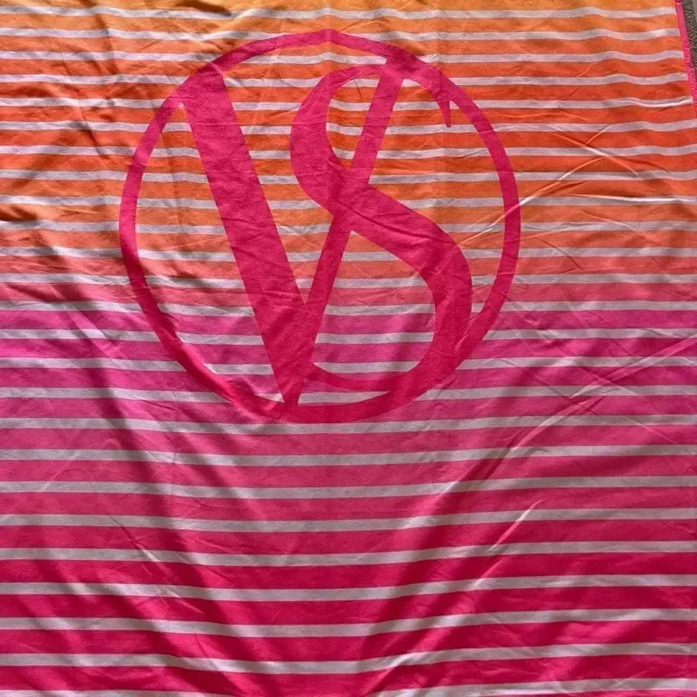 Victoria Secret Stripes Pink Neon Roll Up Beach Sand Blanket