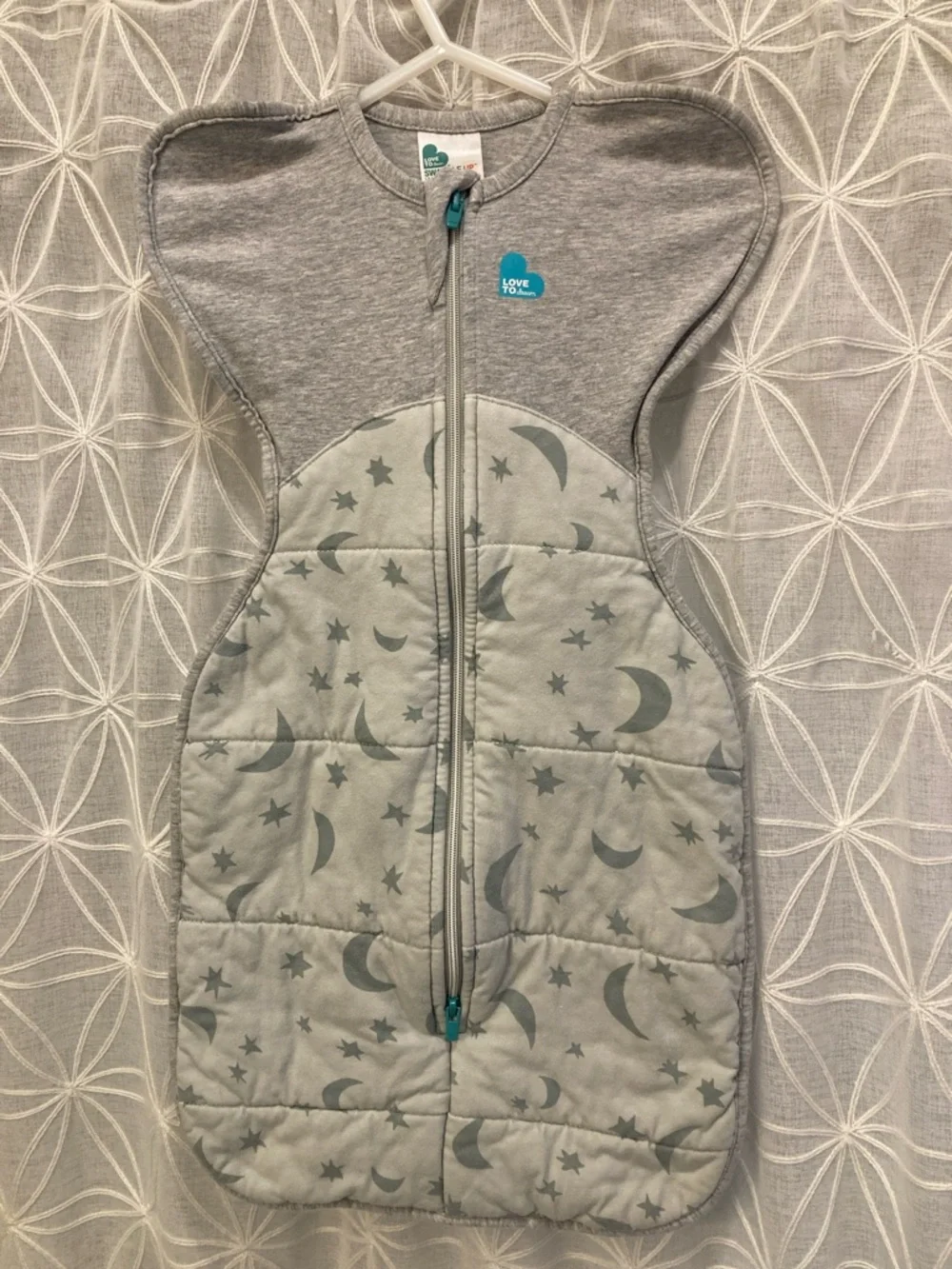 Love To Dream Gray Moon & Star Swaddle Sleep Bag