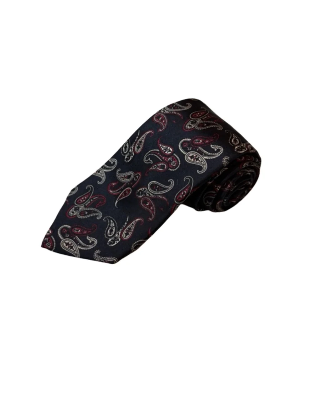 Christian Dior Silk Tie Navy Red Paisley Italy Fabric Classic Designer