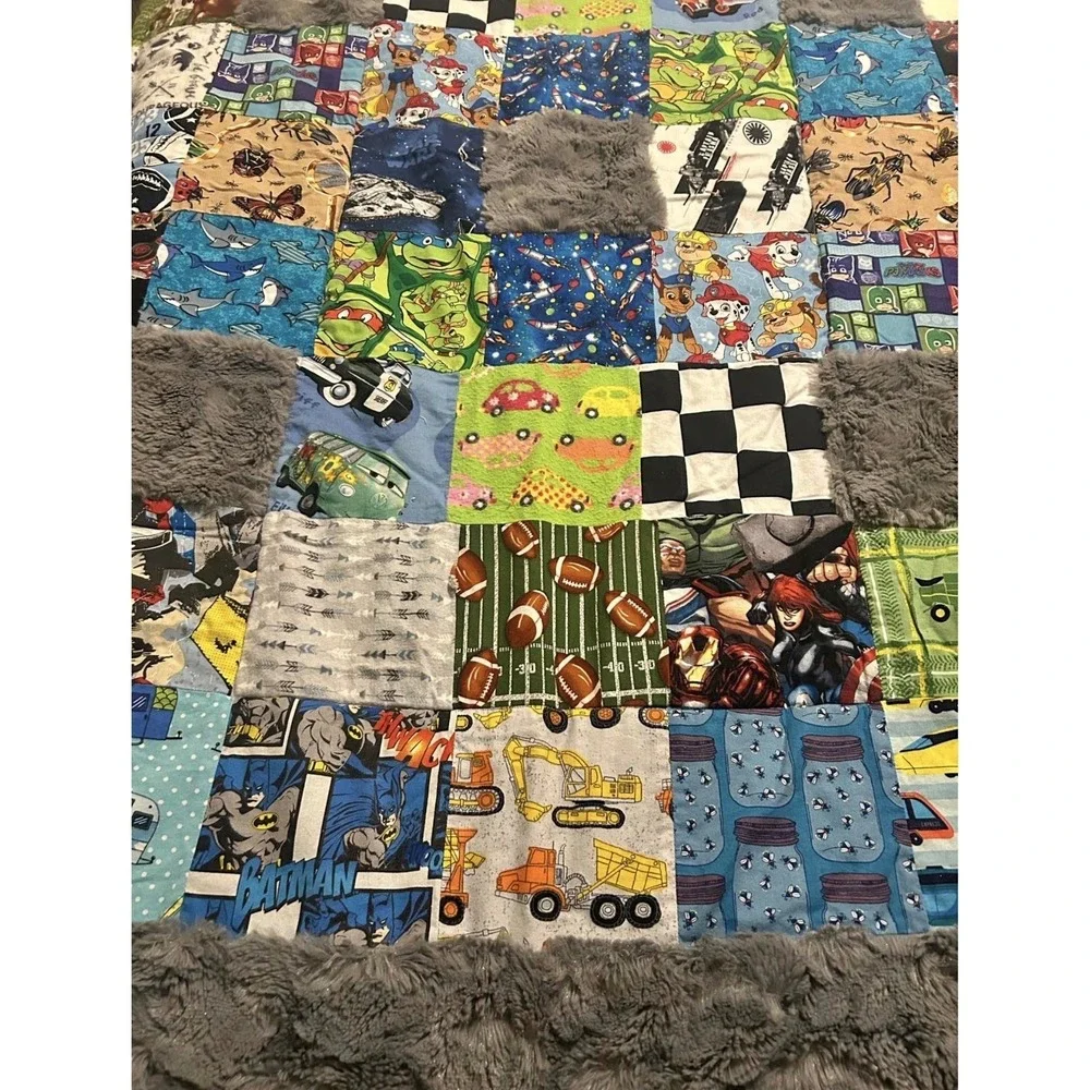 Handmade multicolor faux blanket
