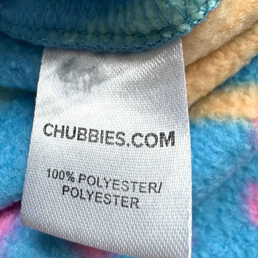 Chubbies Mens Apres Party Quarter 1/4 Zip Pullover Jacket Size S Fleece Blue