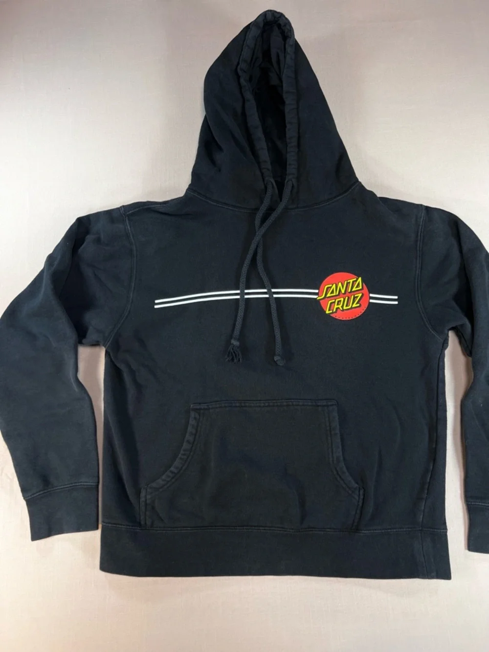 Santa Cruz Skateboards Classic Dot Hoodie Sweatshirt Black Kids L Pullover