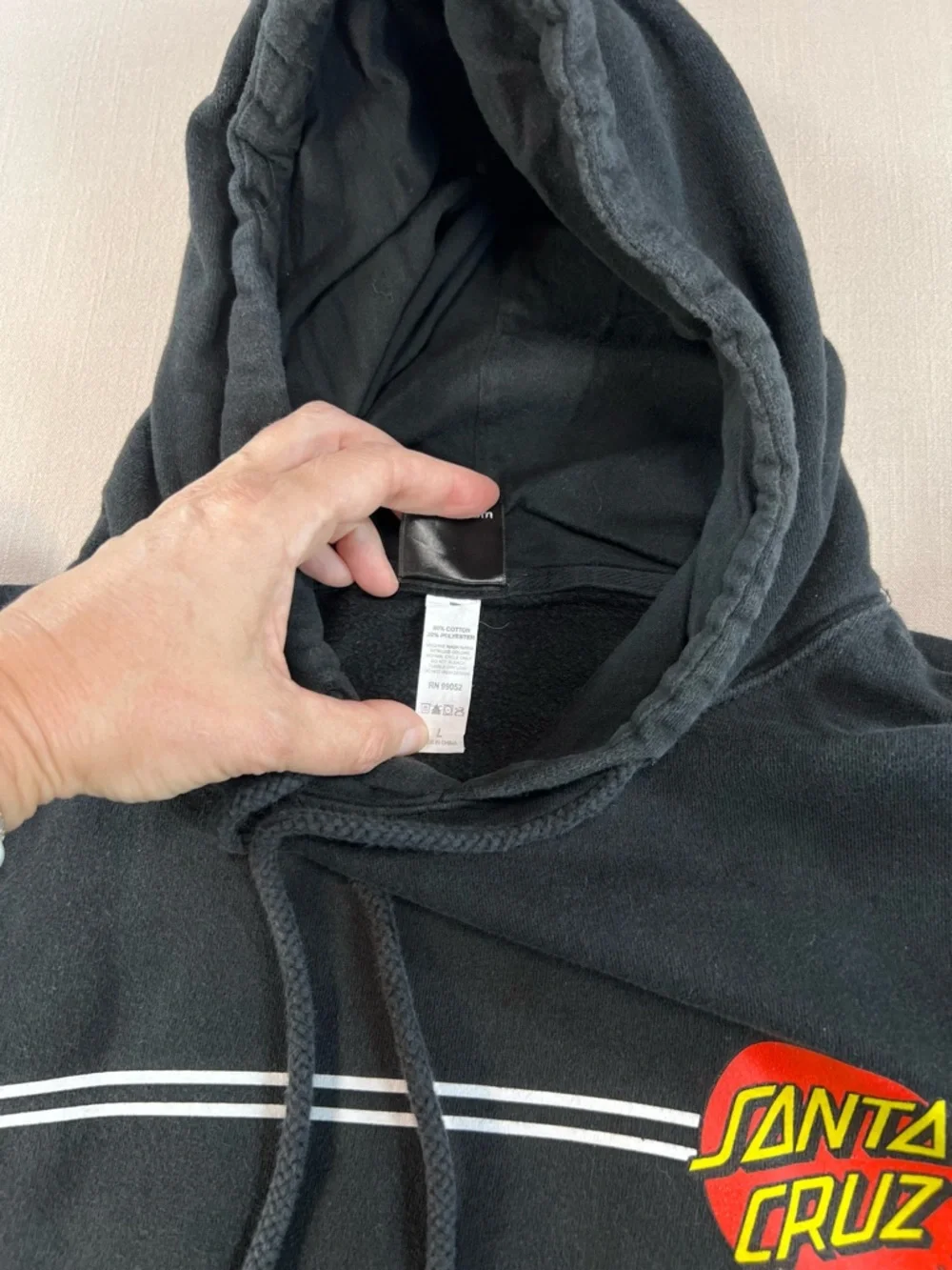 Santa Cruz Skateboards Classic Dot Hoodie Sweatshirt Black Kids L Pullover