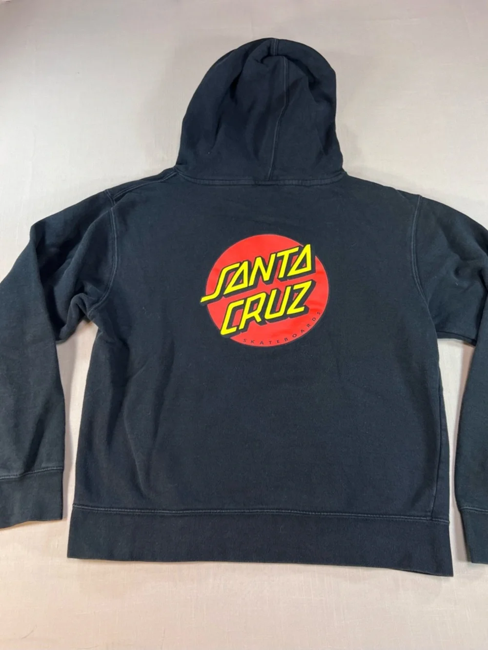 Santa Cruz Skateboards Classic Dot Hoodie Sweatshirt Black Kids L Pullover