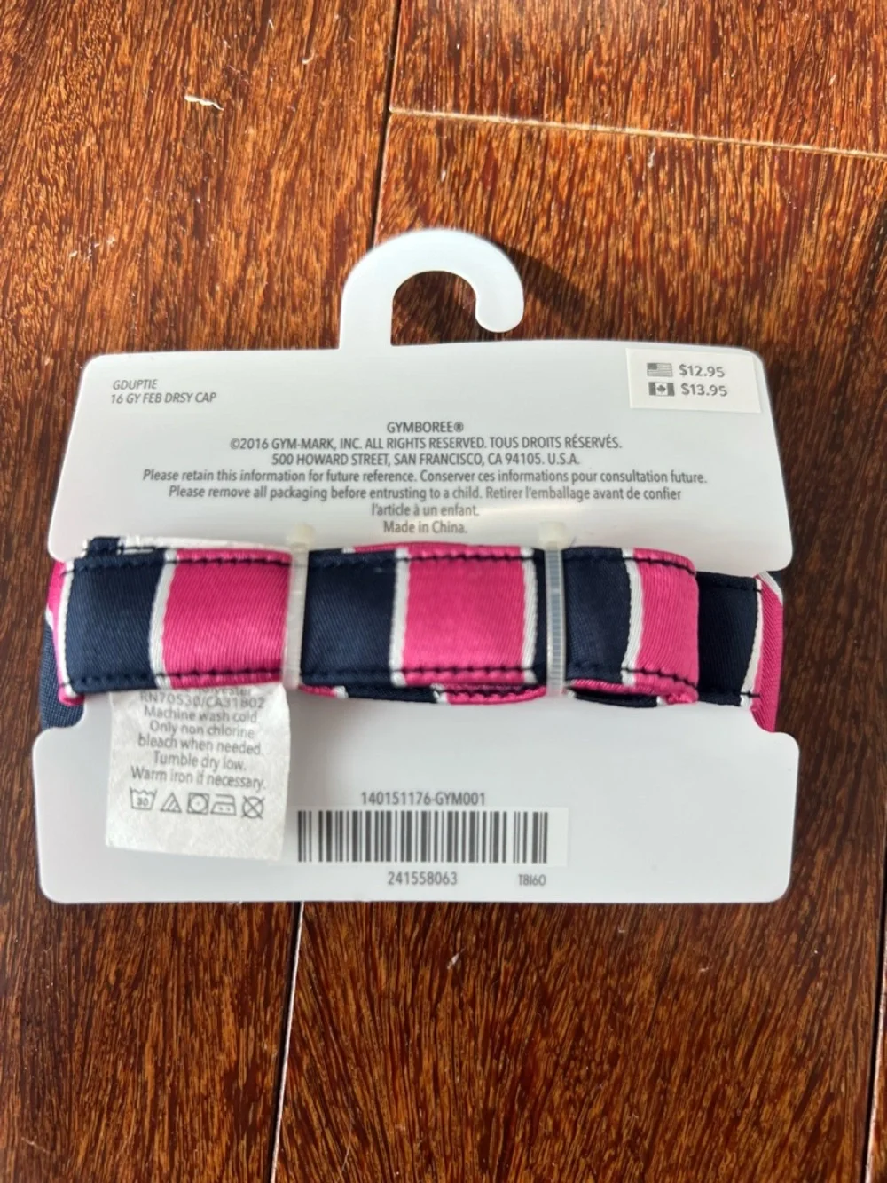 Gymboree Hot Pink and Navy Striped Kids Bow Tie