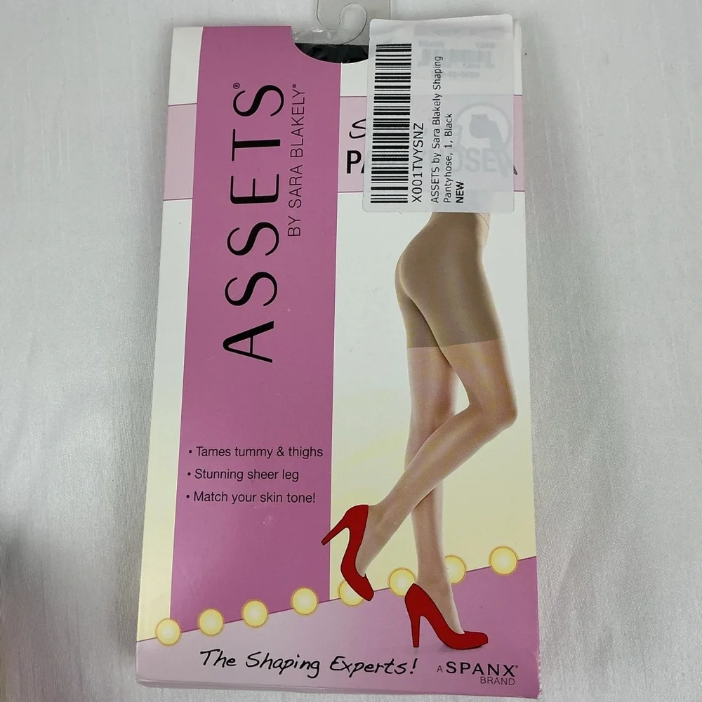 Assets High Waist Shaping Pantyhose Size 1 Black NWT