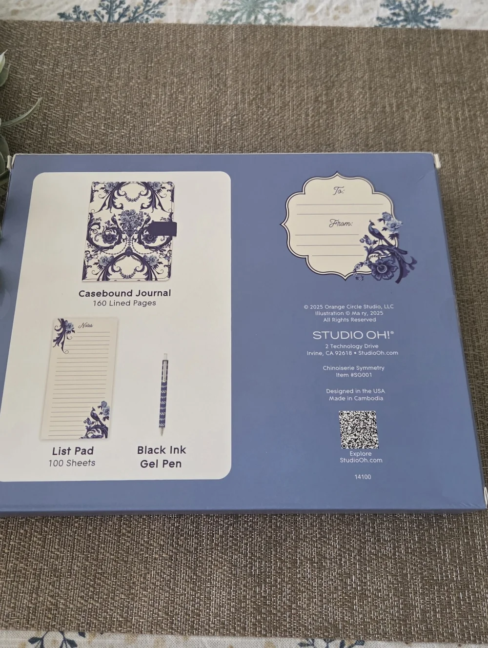 Studio Blue Floral Journal, List Pad & Pen Gift Set